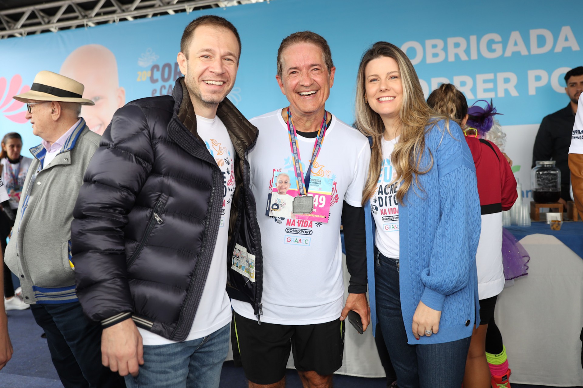 Tiago Leifert, Carlos Tramontina e Daiana Garbin   - Lucas Ramos / AgNews