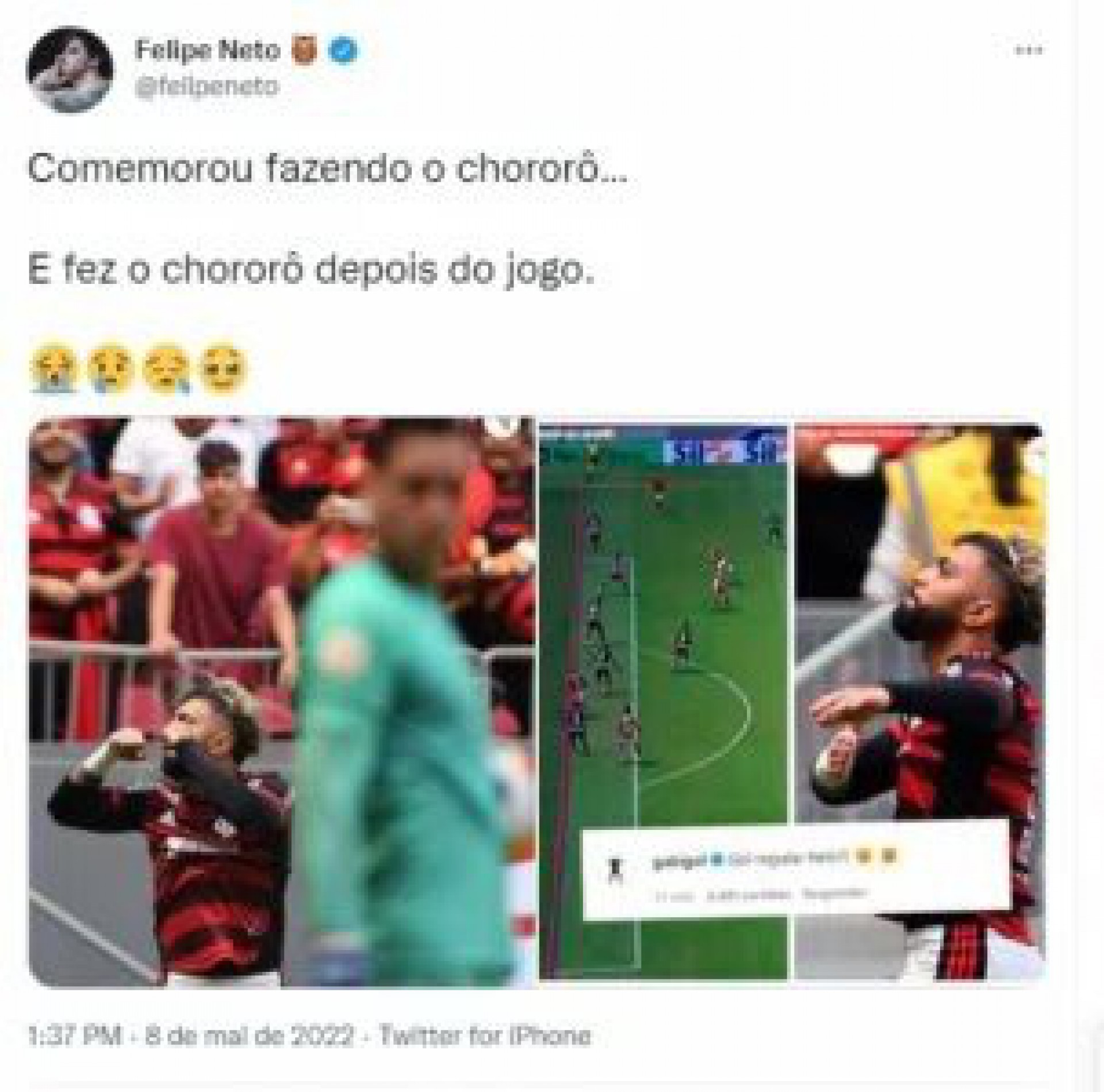 Felipe Neto debocha de gesto de Gabigol, do Flamengo - Foto: Reprodução/Twitter