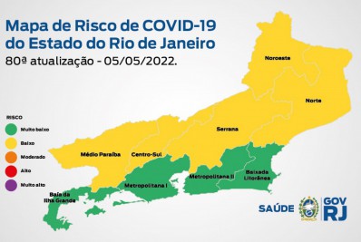 Mapa de Risco da Covid-19: estado do Rio de Janeiro permanece em bandeira verde
