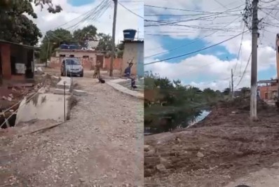 Caxias limpa canal e constrói travessia de pedestres no Jardim Gramacho
