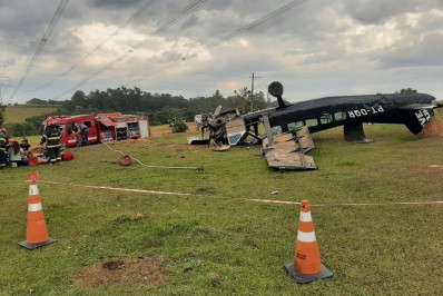 Duas pessoas morrem após pouso de emergência de avião com paraquedistas em Boituva