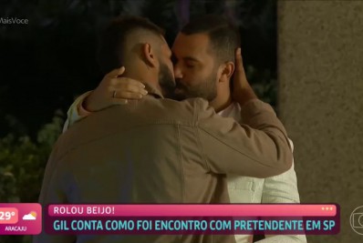 Gil do Vigor beija pretendente em encontro e conta os detalhes no 'Mais Você'