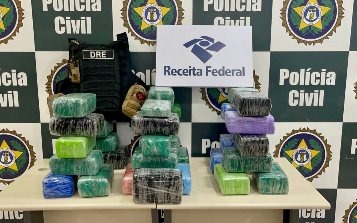 Polícia Civil do Rio e Receita Federal apreende 80 quilos de cocaína em Itaguaí - Divulgação