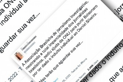 Tuíte engana ao alegar que Abraji foi à ONU pedir punição a Bolsonaro 