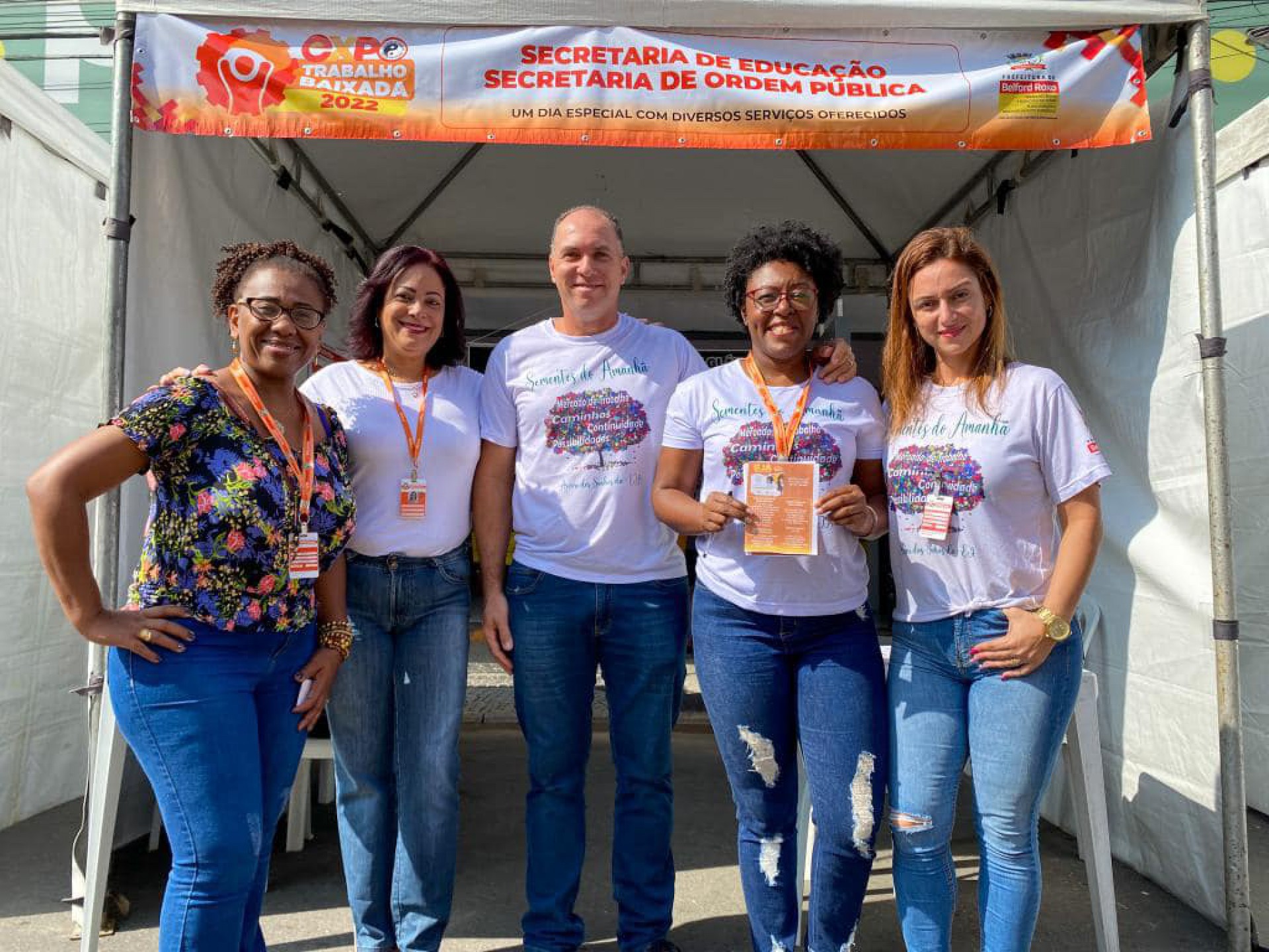 A equipe da EJA da Secretaria Municipal de Educação esteve presente na Expo Trabalho - Divulgação