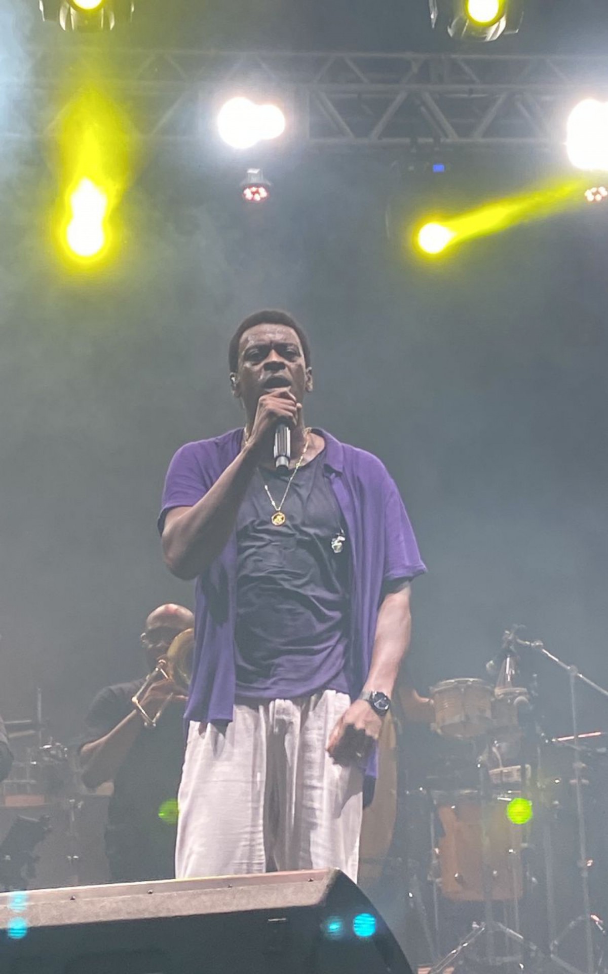 Seu Jorge dispara em show de Arraial: "Vamos botar essa m*rda pra fora"