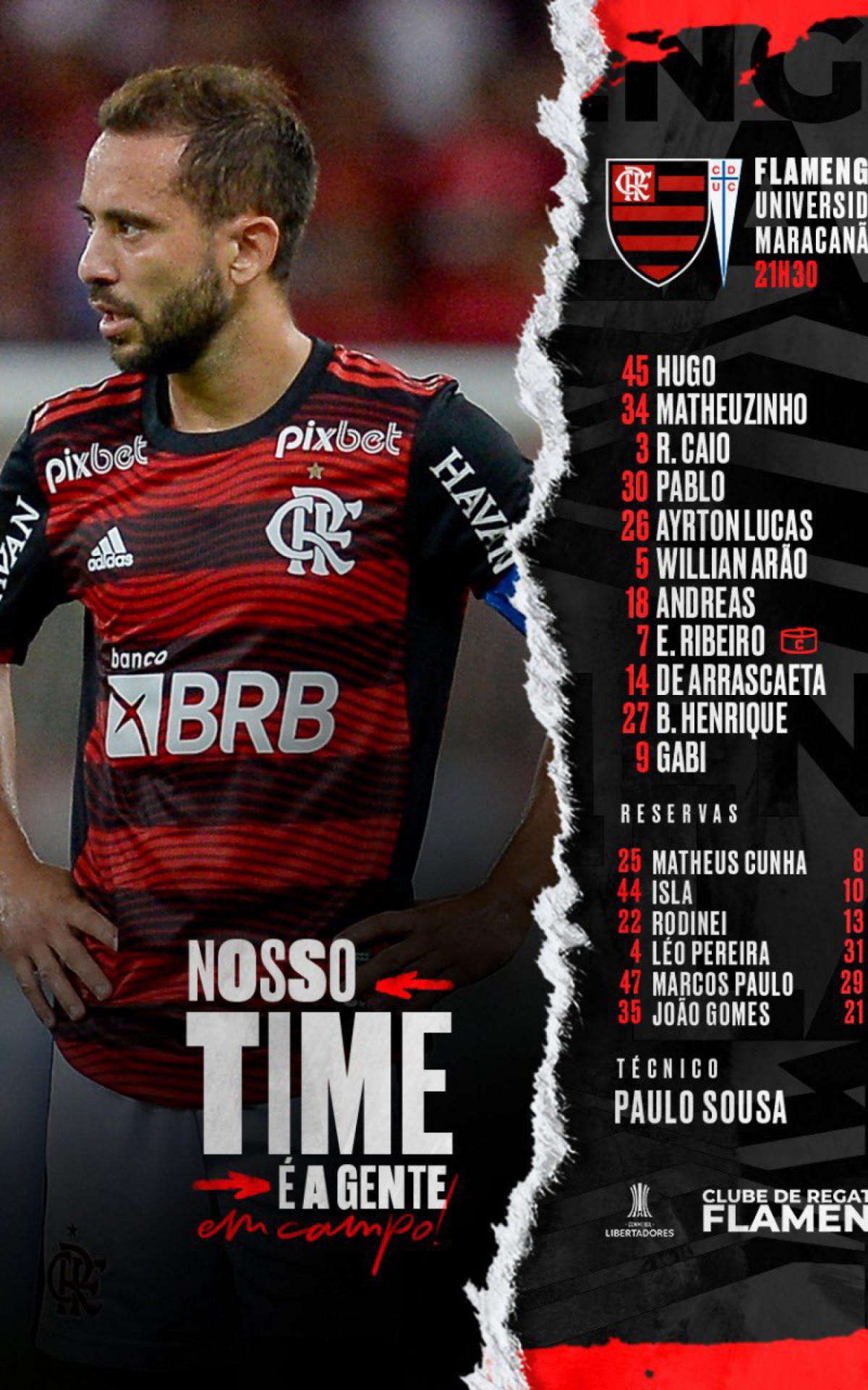 Escalação do Flamengo - Libertadores