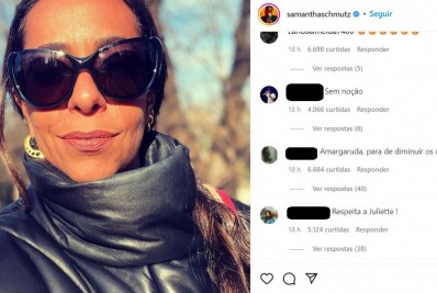 Após criticar Juliette, Samantha Schmutz recebe ataques na web