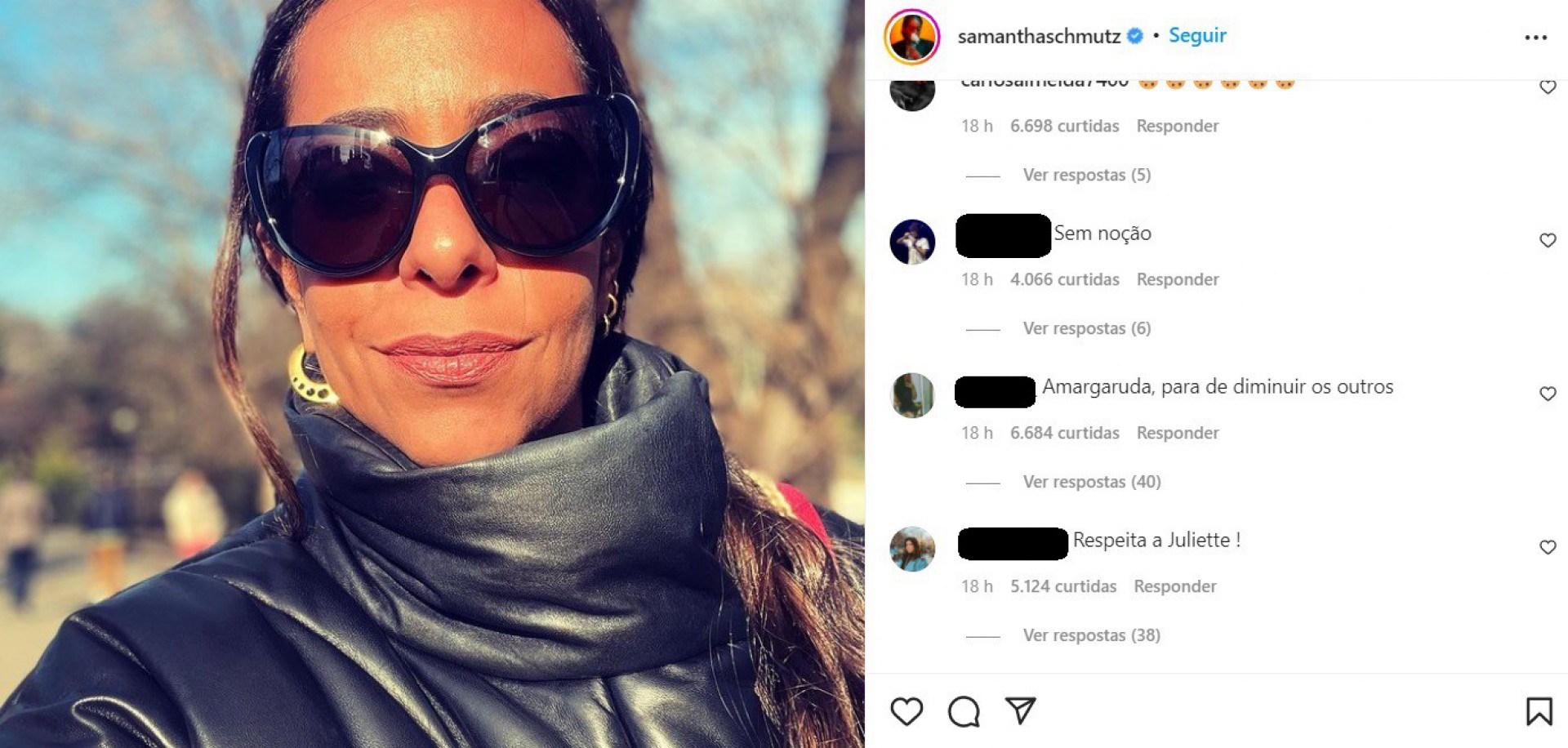 Samantha Schmutz recebe ataques após criticar Juliette Freire - Reprodução Internet