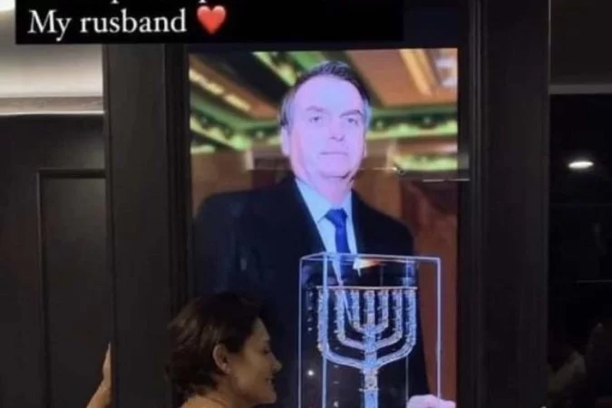 Michelle Bolsonaro tropeça no inglês e viraliza: 'My rusband'