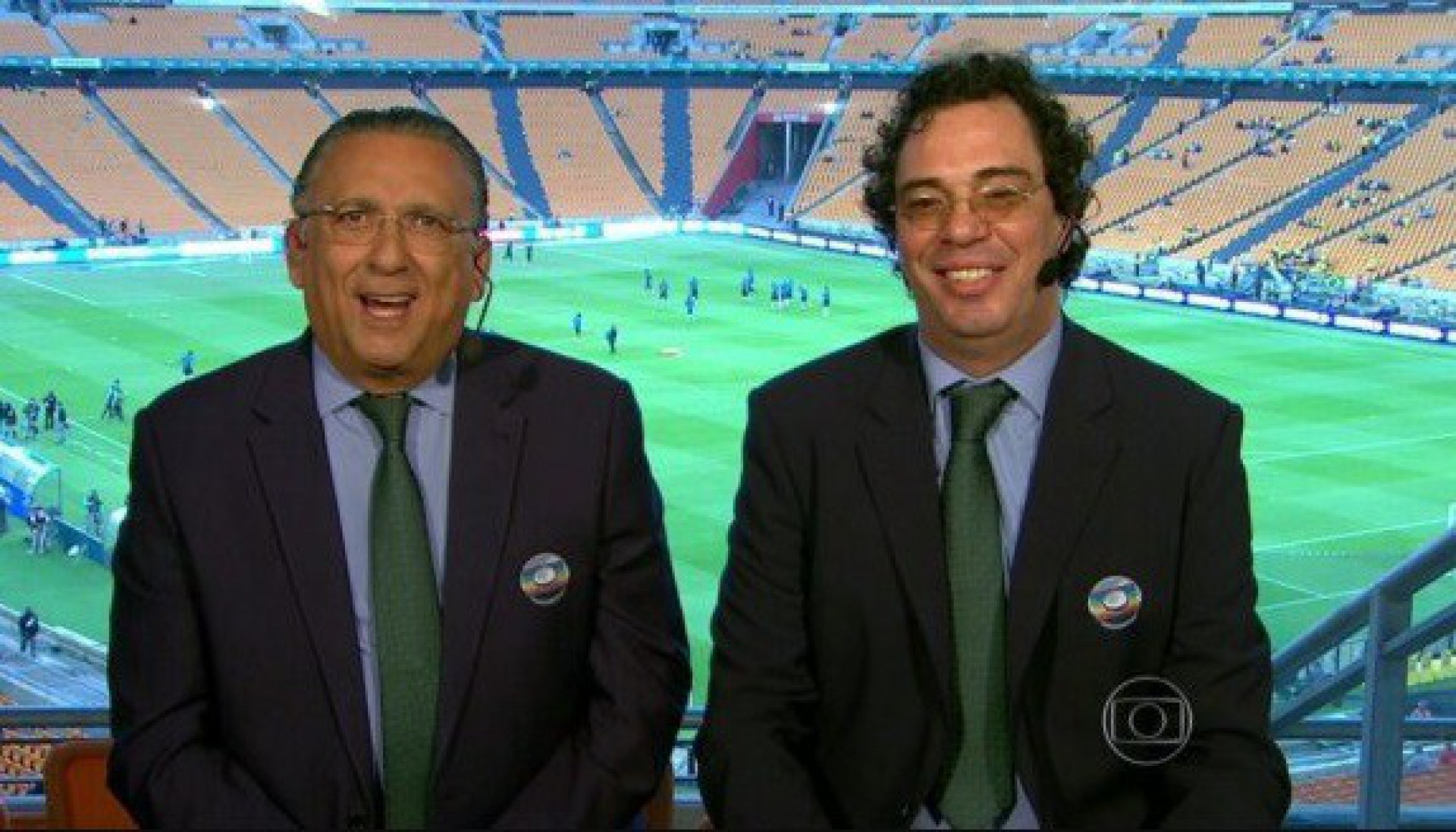 Galvão Bueno e Walter Casagrande - Reprodução / Rede Globo
