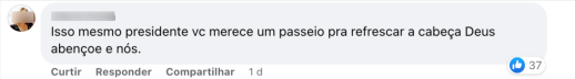 Reprodu&ccedil;&otilde;es de coment&aacute;rios publicados no Facebook. Imagens capturadas em 25 de maio de 2022 - Reprodu&ccedil;&atilde;o