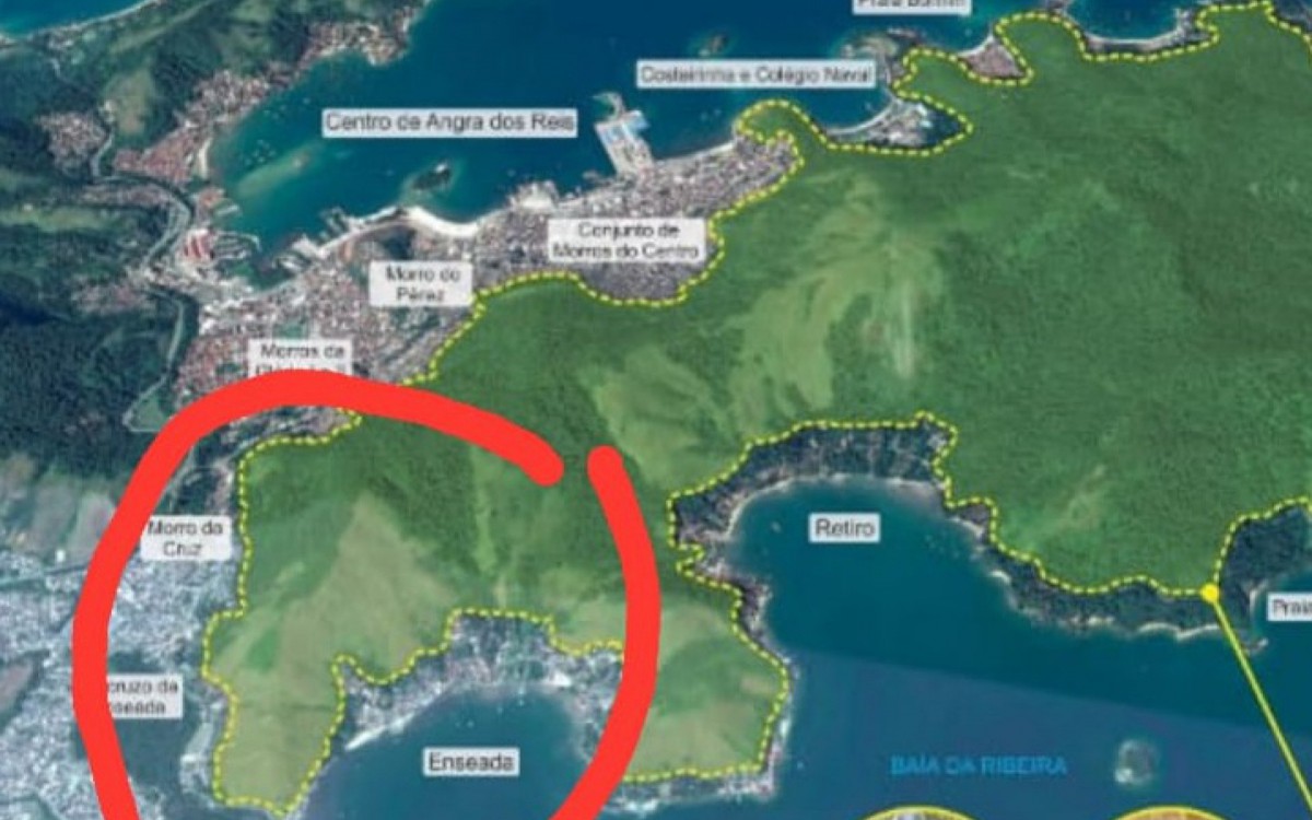 A área atingida fica no bairro Enseada e faz parte do projeto Parque da Cidade, que está sendo implantado em Angra