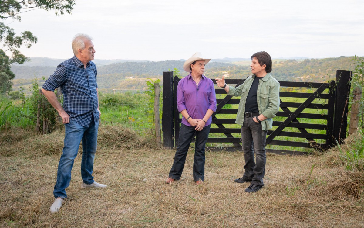 Chitãozinho e Xororó relembram a trajetória em especial comandado por Pedro Bial - Globo/Gustavo Scatena