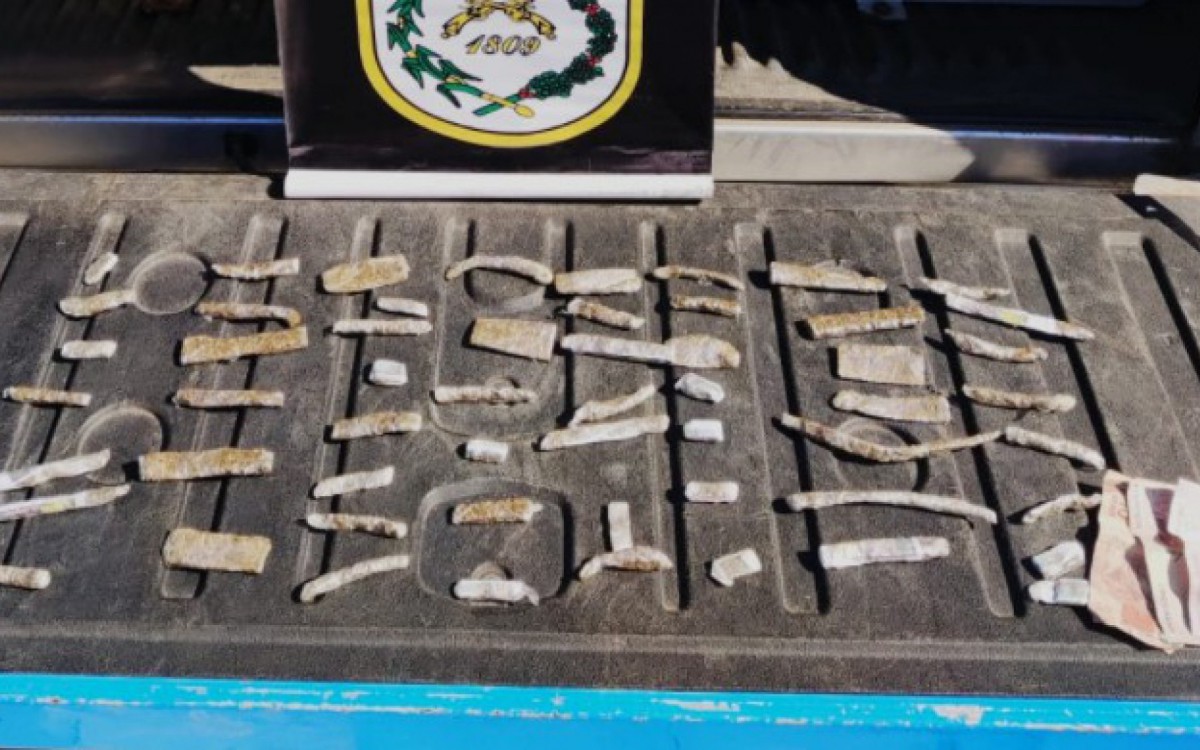Foram apreendidas 54 buchas de maconha e R$ 20 em espécie.