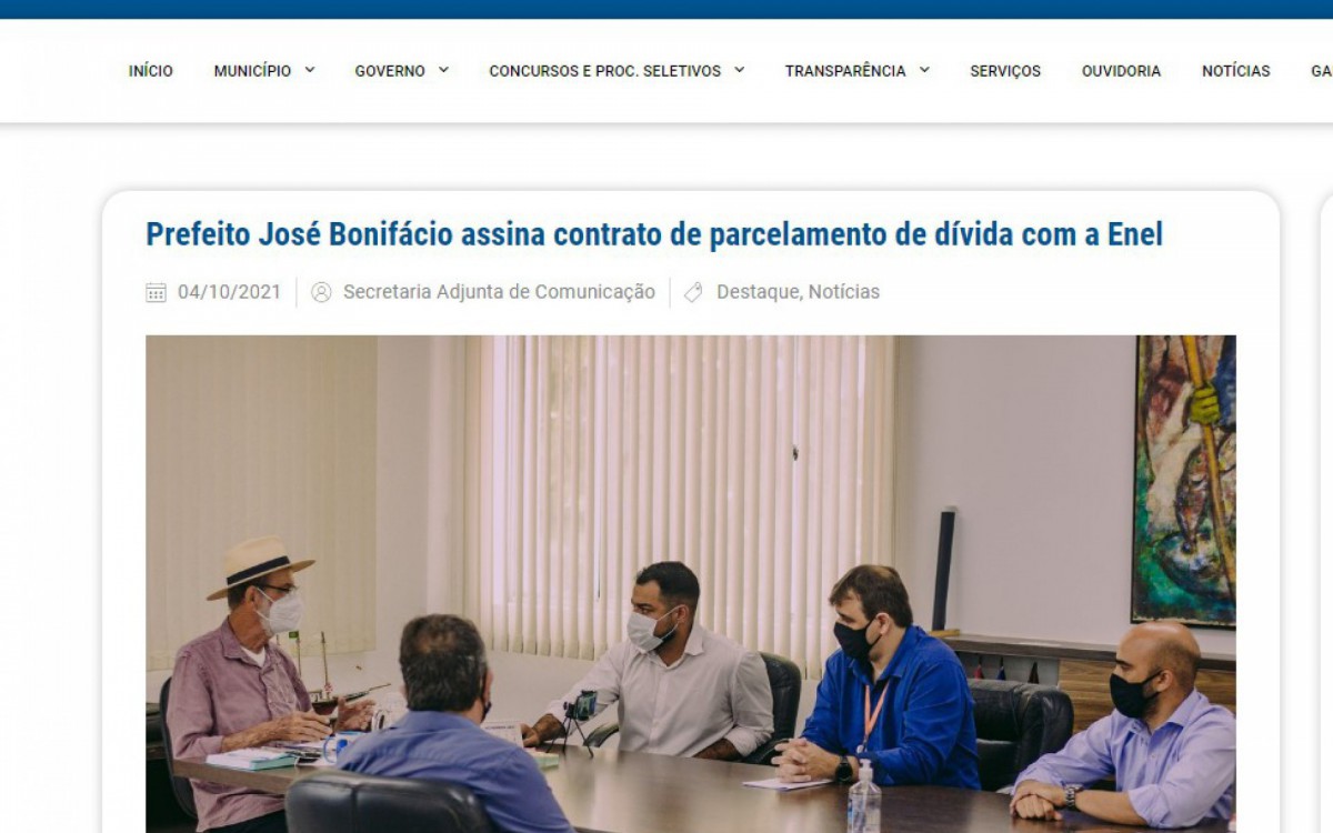 Mat&eacute;ria saiu no pr&oacute;prio site da prefeitura