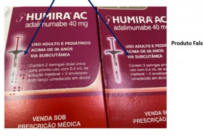 Anvisa proíbe e manda apreender novas unidades falsificadas de medicamento Humira AC