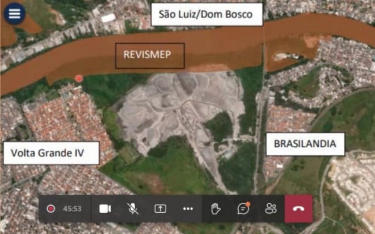 Com argumentações científicas e mapas da área, os especialistas ressaltaram que a montanha avançou para o rio Paraíba do Sul - Divulgação/ MEP-VR