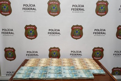 Homem é preso por evasão de divisas após tentar transportar R$ 250 mil para o Uruguai
