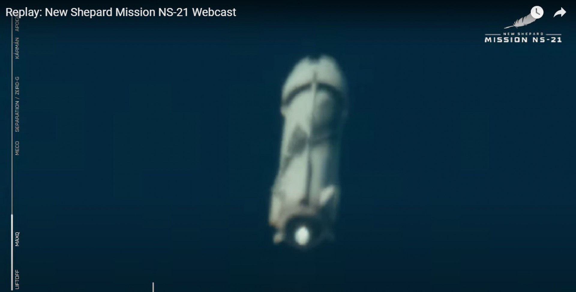 Nave saindo da Terra - Reprodução/Missions NS-21