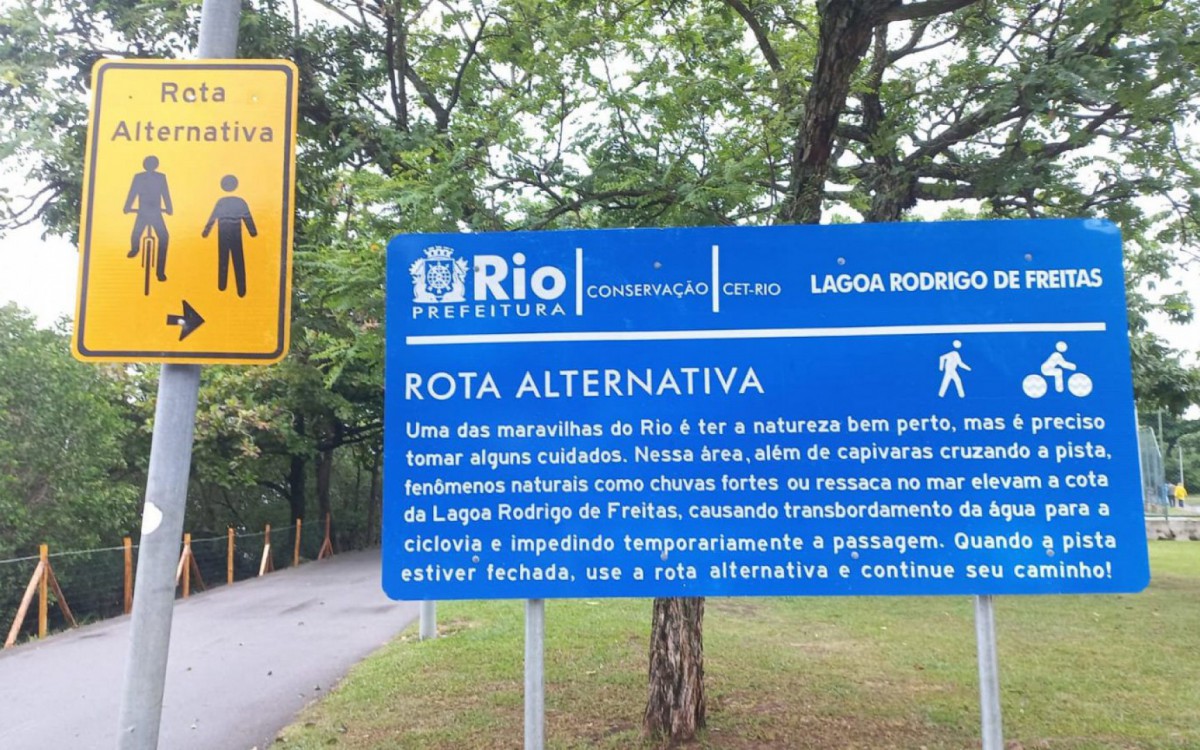 A rota alternativa foi feita na altura do Parque dos Patins - Divulgação / Prefeitura do Rio