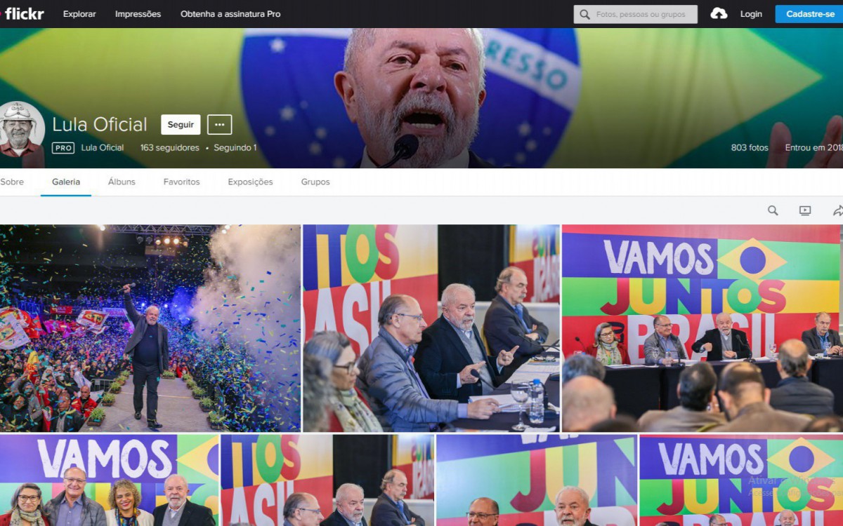 Flickr oficial de Lula traz a imagem