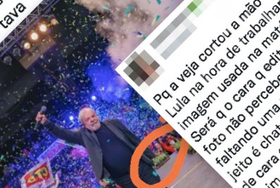É falso post que afirma que Veja cortou mão de Lula em foto