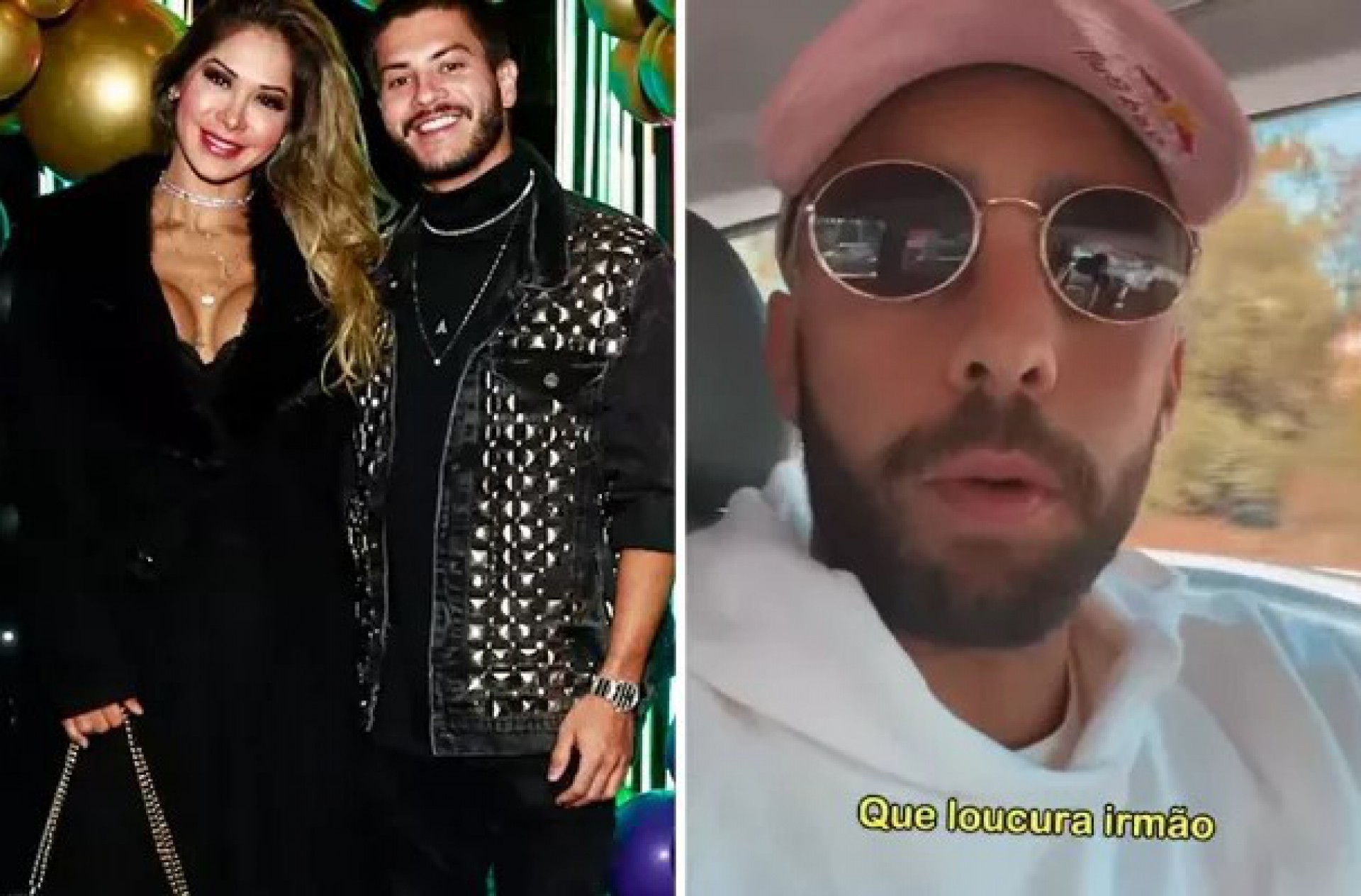 Maíra Cardi e Arthur Aguiar em festa e Pedro Scooby - Victor Chapetta/AgNews | Reprodução/Instagram
