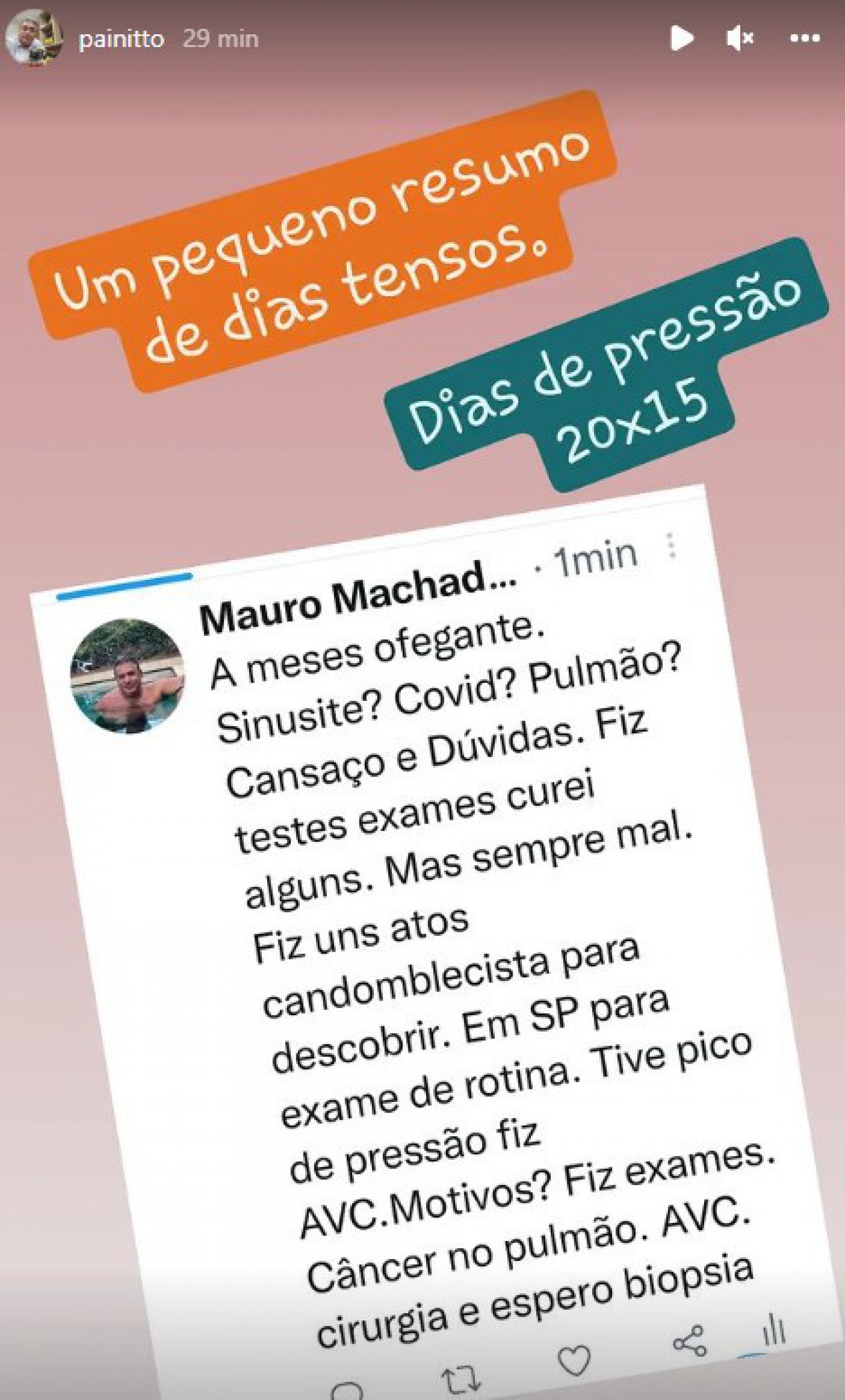 Mauro Machado, pai de Anitta, está com câncer - Reprodução/Instagram