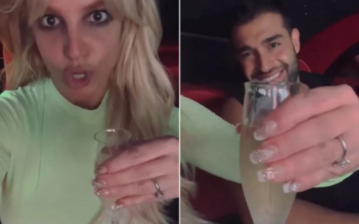 Britney Spears e o noivo, Sam Asghari  - Reprodução/Instagram