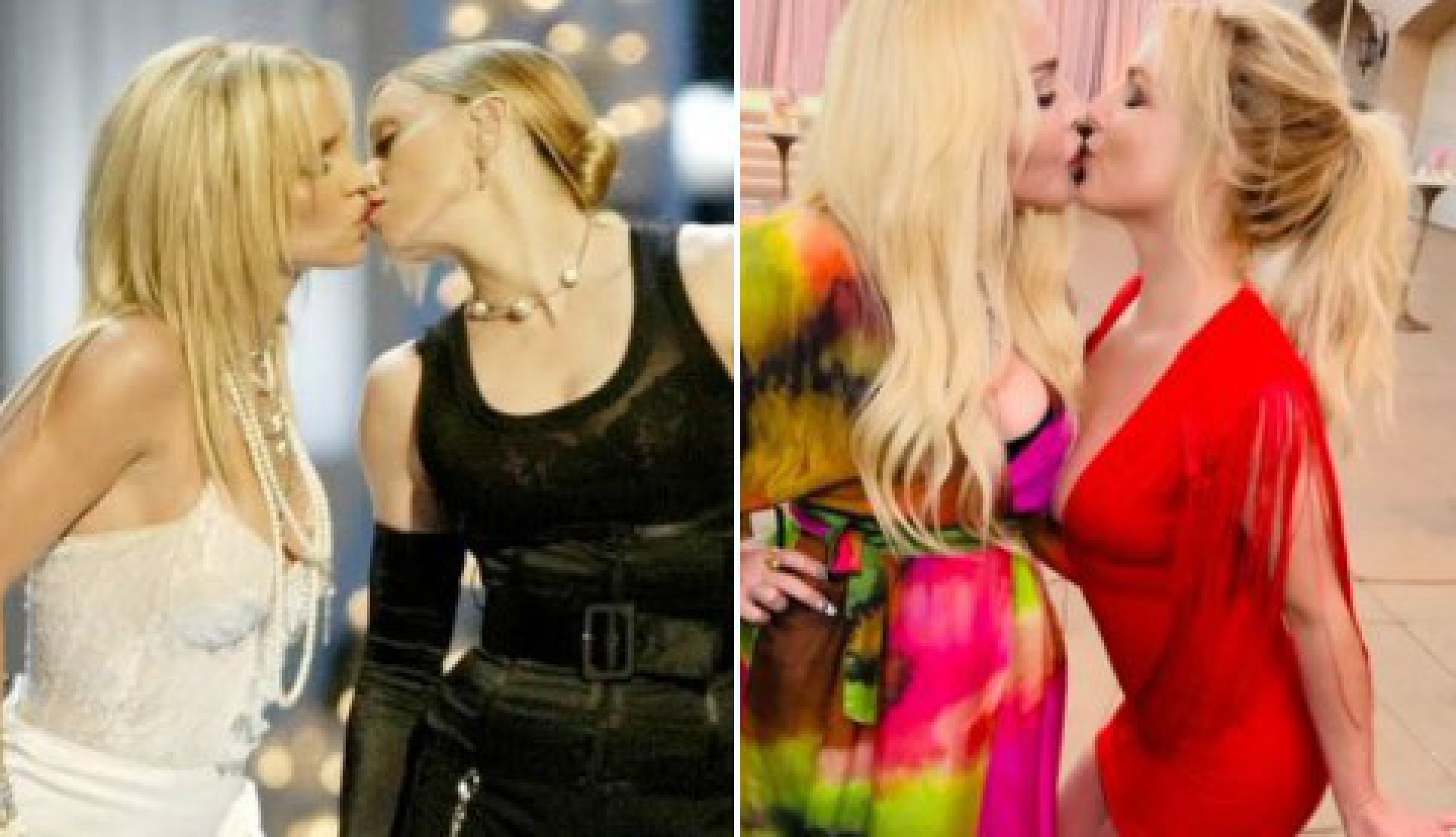 Madonna e Britney Spears recriam selinho histórico do VMA 2003 - Reproduçã/Instagram/Twitter