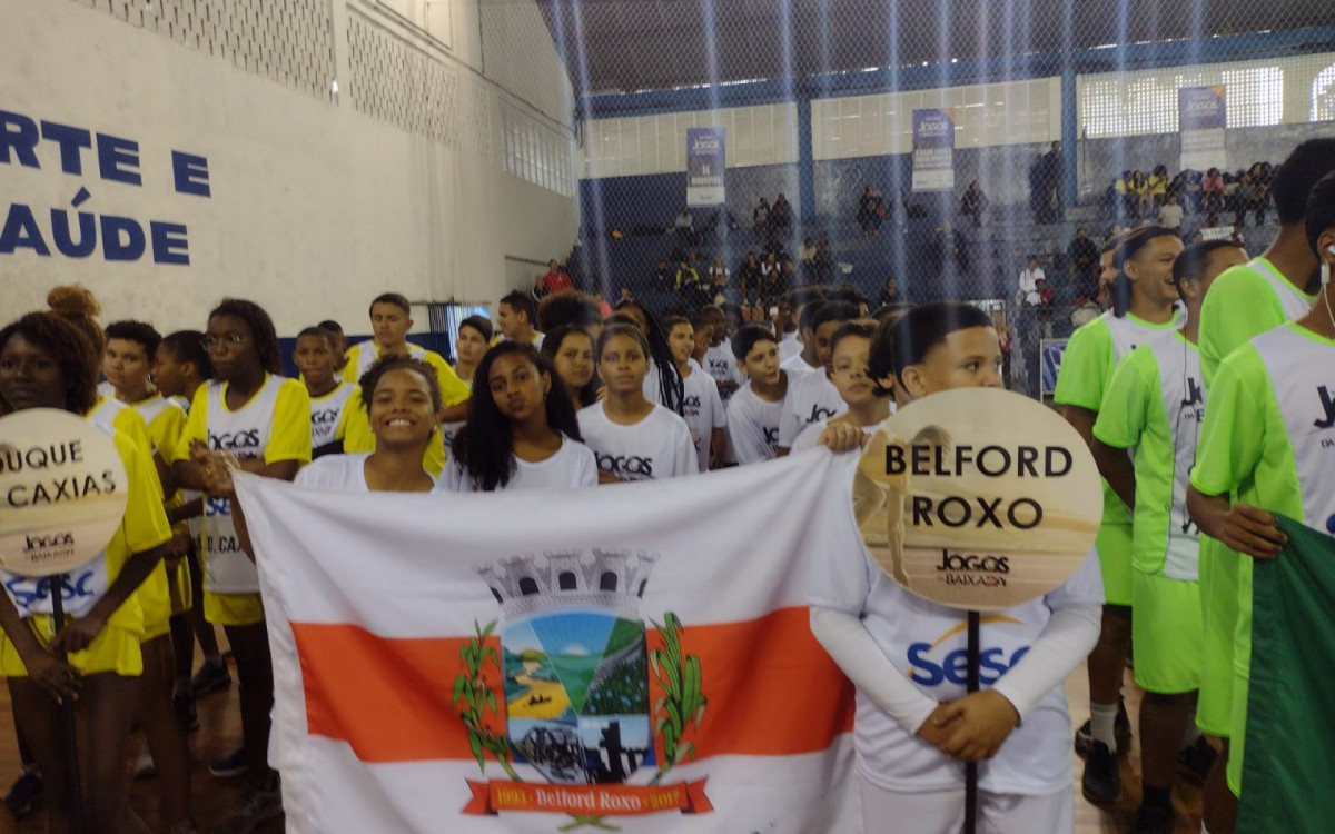 Delegação de Belford Roxo na cerimônia de abertura