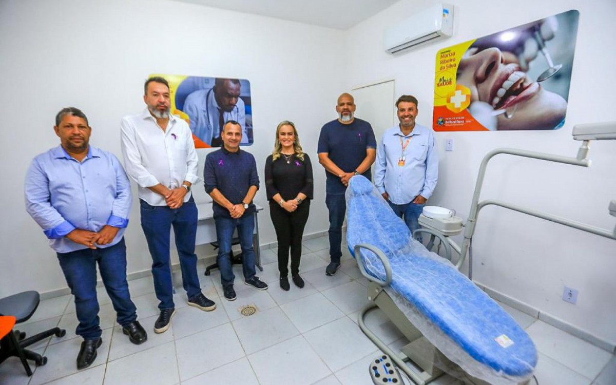 Vereador Nuna, deputado estadual Marcio Canella, prefeito Waguinho, deputada federal Daniela do Waguinho, vice-prefeito Marcelo Canella e secret&aacute;rio Christian Vieira visitaram as depend&ecirc;ncias da policl&iacute;nica