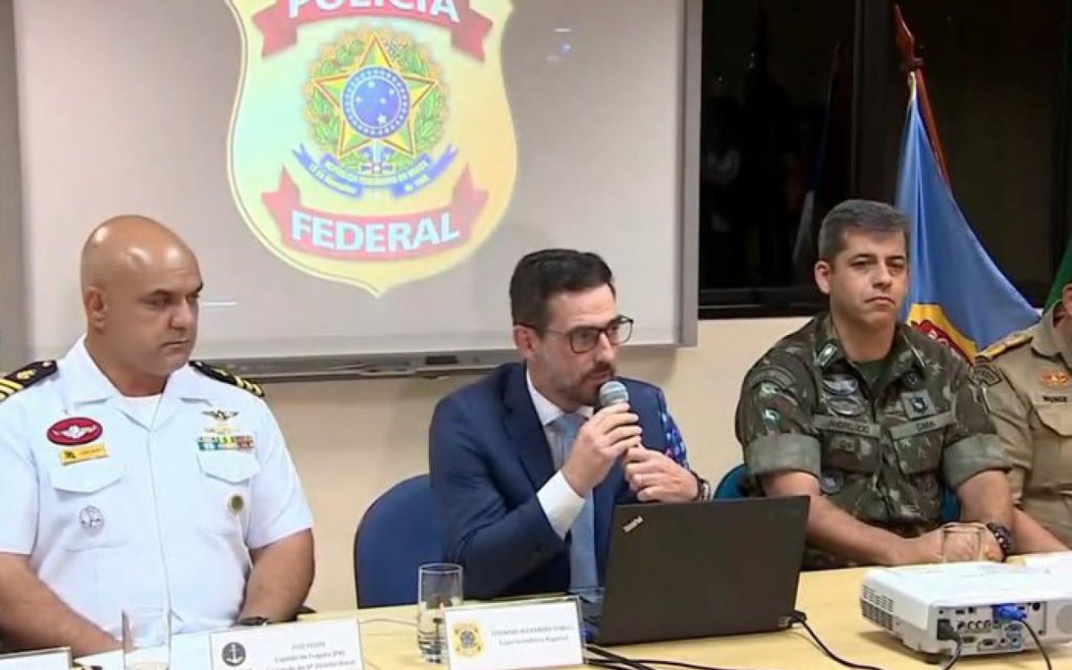 Agentes da Pol&iacute;cia Federal durante coletiva de imprensa ap&oacute;s confirma&ccedil;&atilde;o das mortes do jornalista brit&acirc;nico Dom Phillips e do indigenista Bruno Pereira 