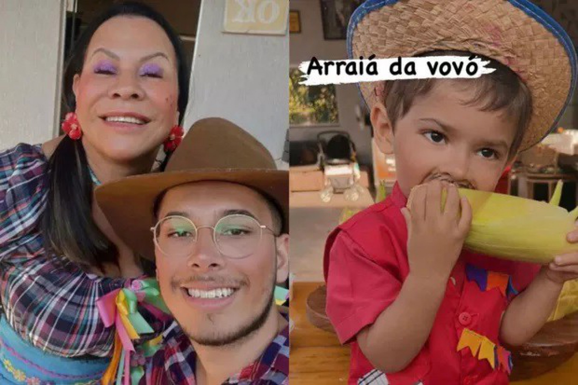 Dona Ruth, m&atilde;e de Mar&iacute;lia Mendon&ccedil;a, o filho, o cantor Jo&atilde;o Gustavo e o neto, L&eacute;o - Reprodu&ccedil;&atilde;o / Instagram