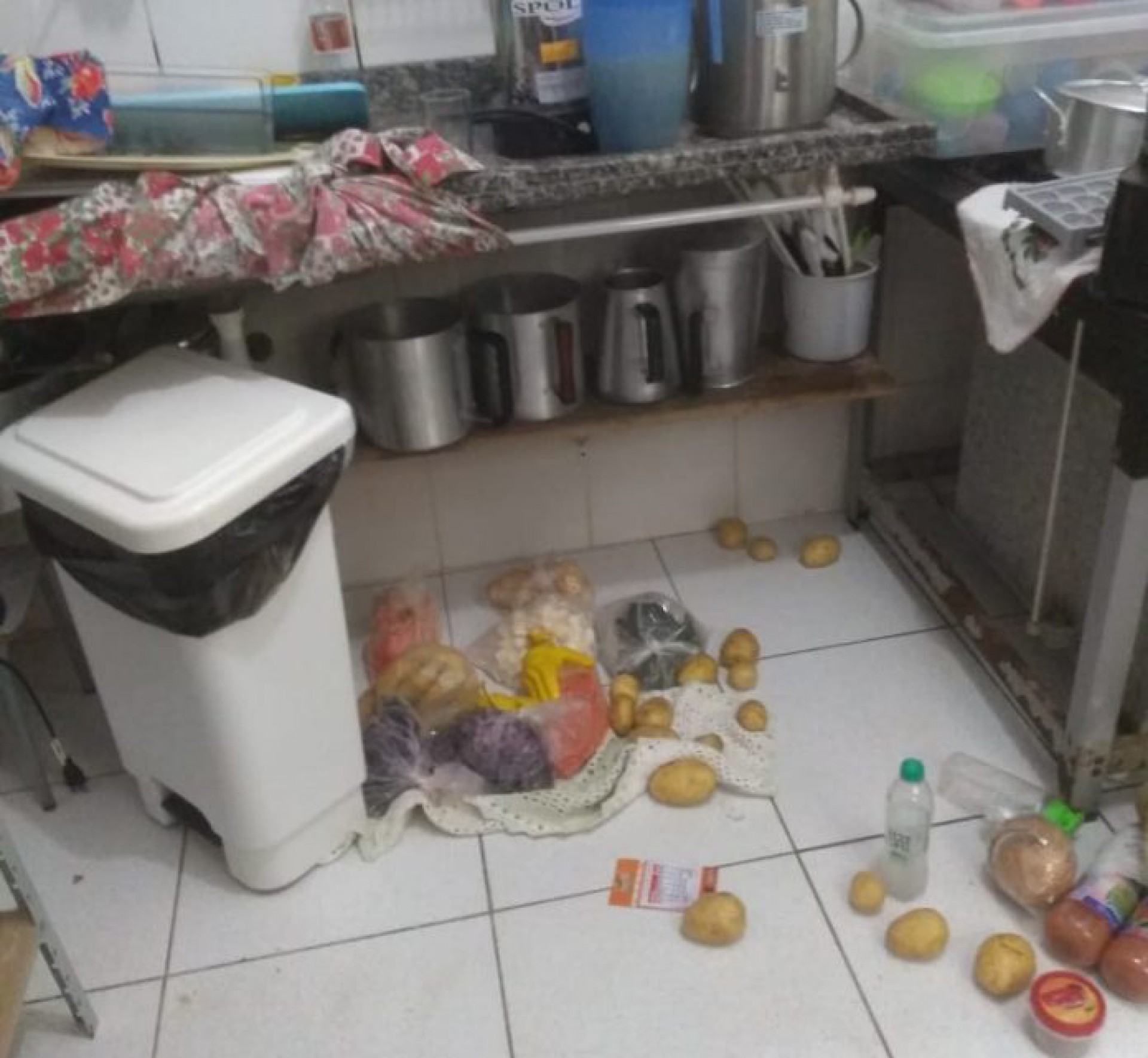 Os assaltantes levaram diversos alimentos que estavam na cozinha - Isaias Pinheiro