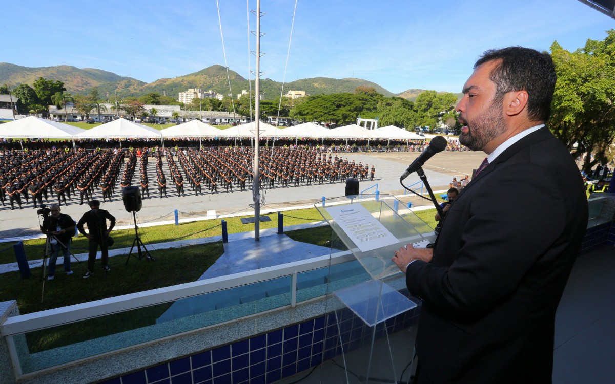 "Hoje, a Polícia Militar do Rio tem o terceiro melhor salário do Brasil e isso é fruto da importância que o governo dá a essa instituição bicentenária", afirmou o Governador Cláudio Castro - Philippe Lima