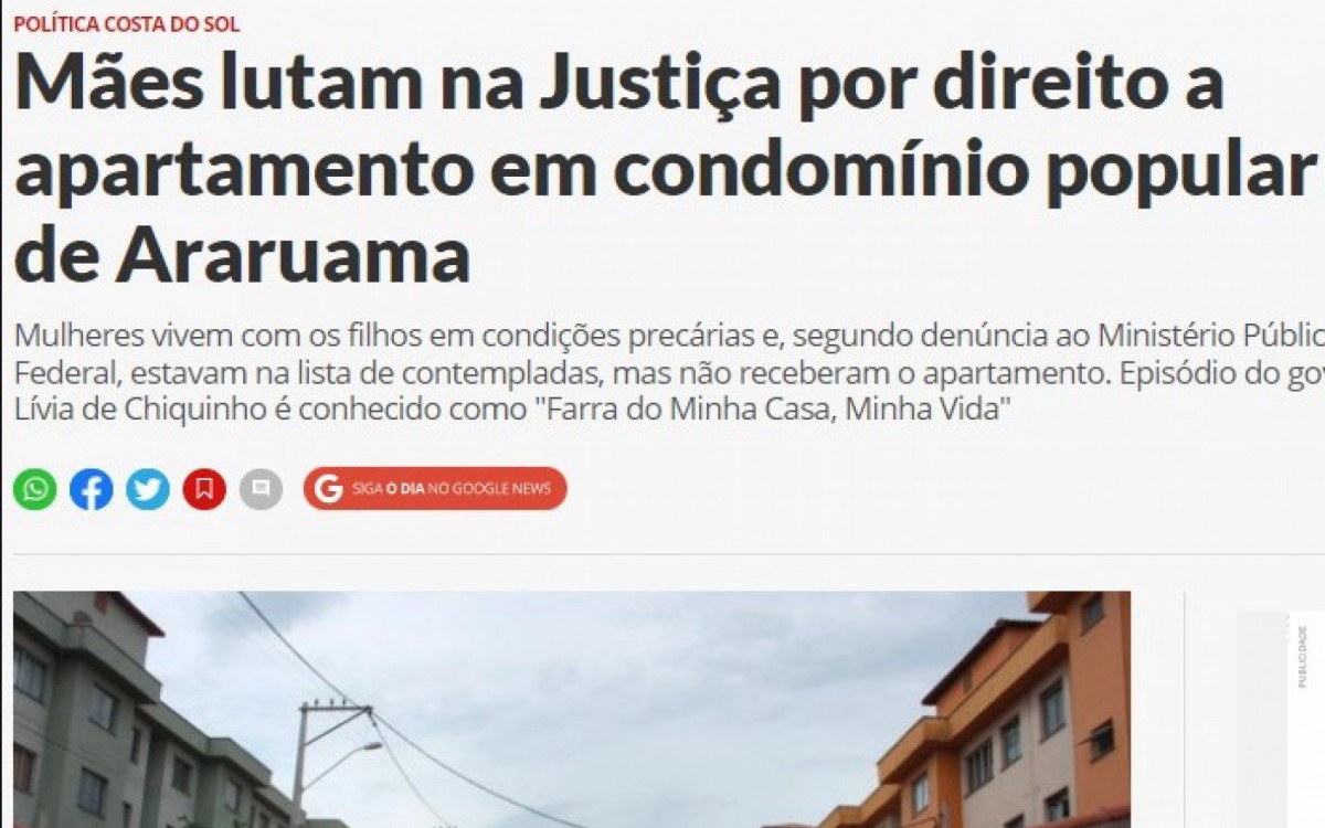 MPF mira prefeita de Araruama em pol&ecirc;mica do Minha Casa Minha Vida