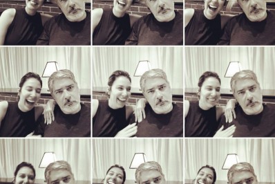 William Bonner posta selfies divertidas com a mulher: 'Com fome'