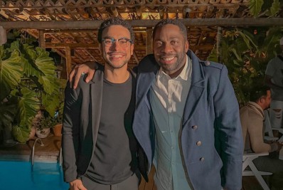 Sérgio Malheiros posa com Lázaro Ramos em festival de cinema: 'Meu grande ídolo'