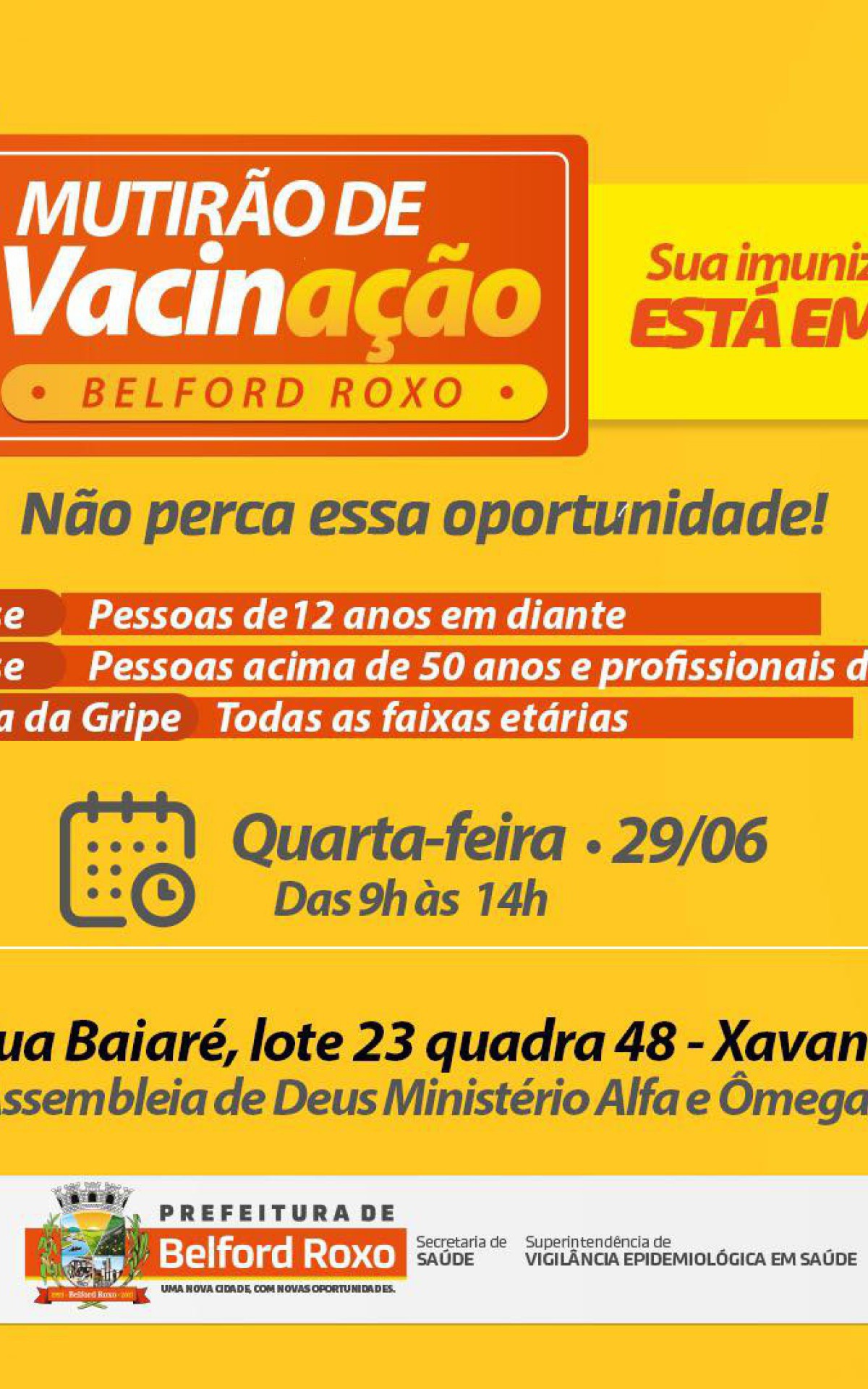 Mutir&atilde;o de vacina&ccedil;&atilde;o em Belford Roxo