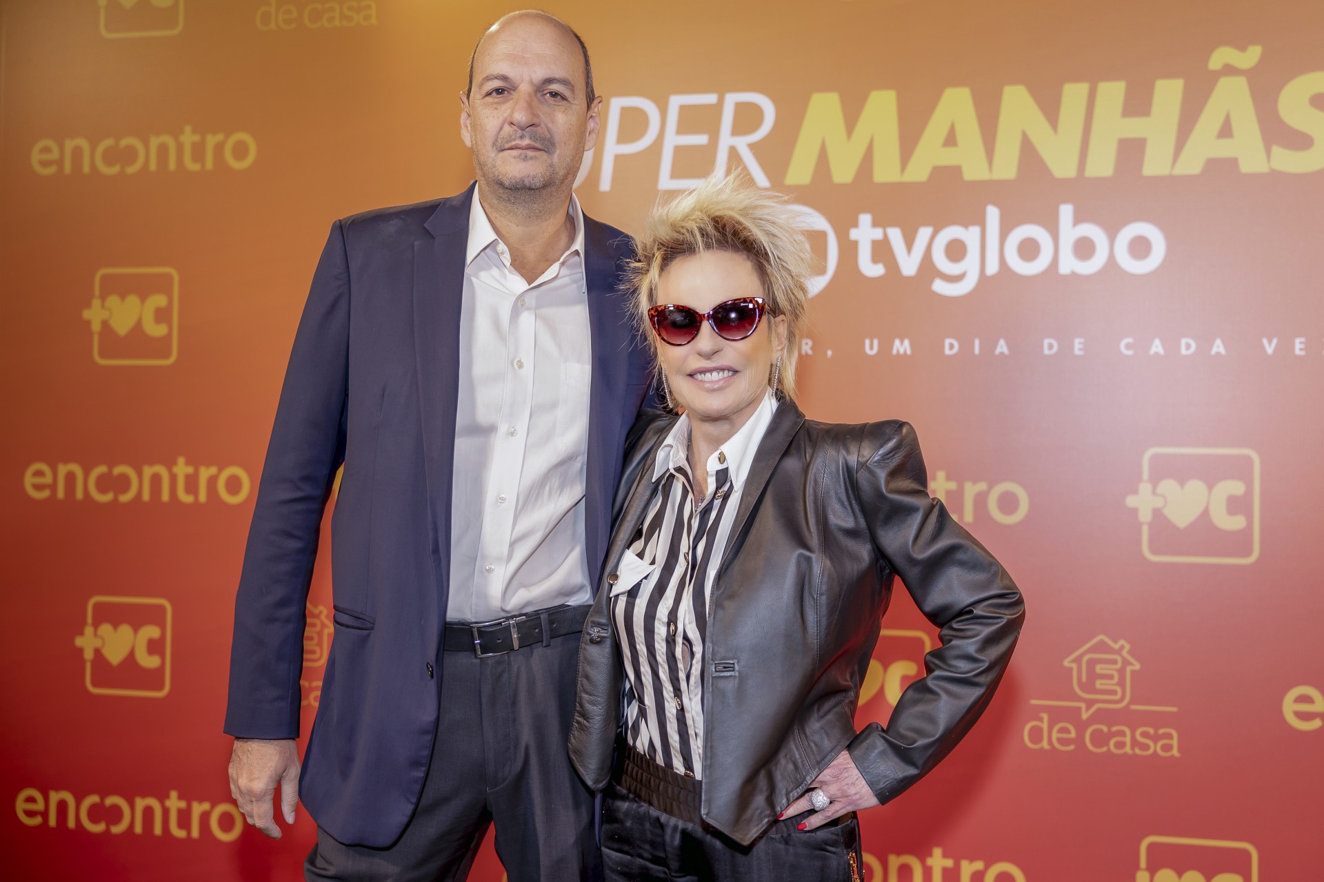 Mariano Boni e Ana Maria Braga na coletiva de imprensa das Super Manhãs da TV Globo - Kelly Fuzaro / TV Globo