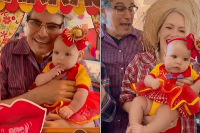 Edson Celulari faz festa junina para comemorar 'mêsversário' da filha