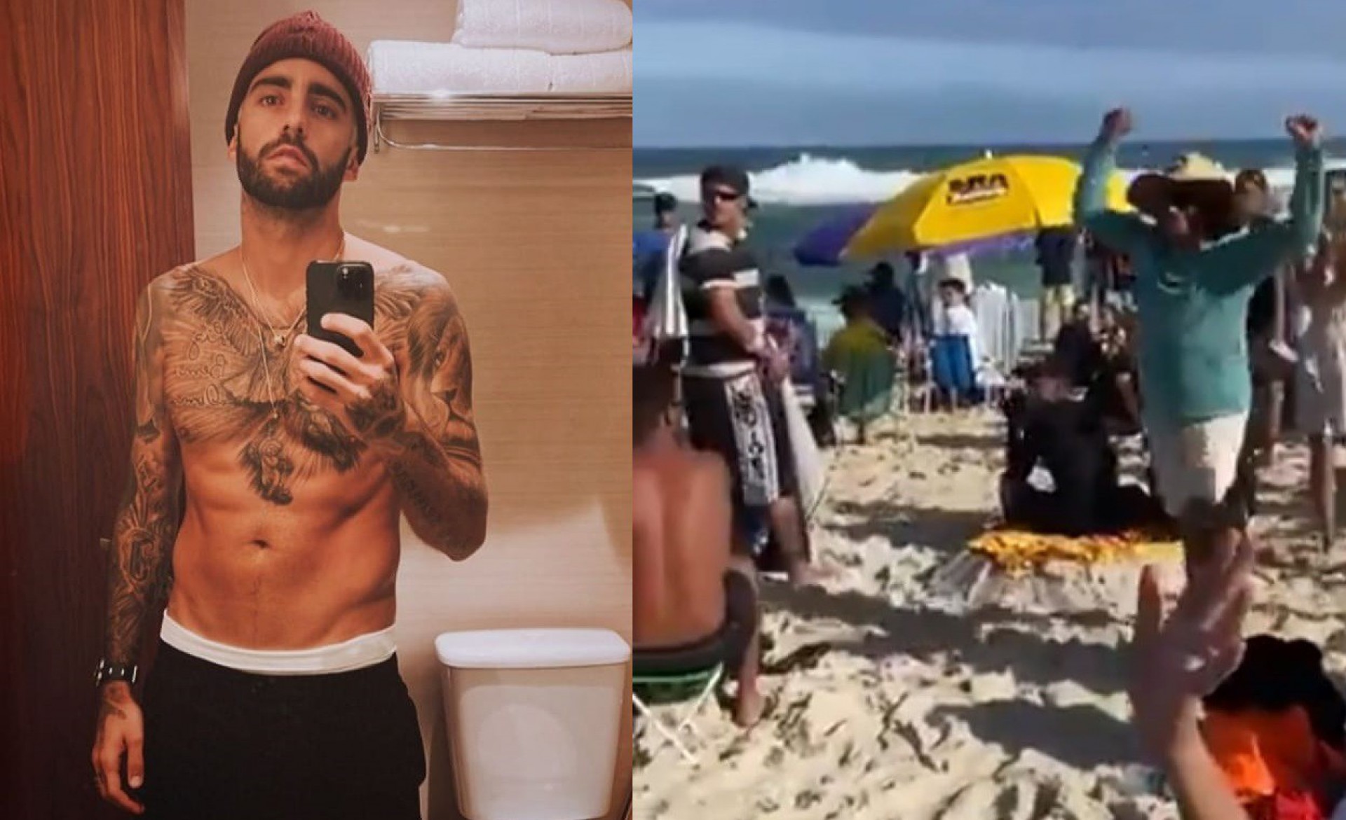 Pedro Scooby ajudou ambulante durante etapa do Mundial de Surf, em Saquarema  - Reprodução