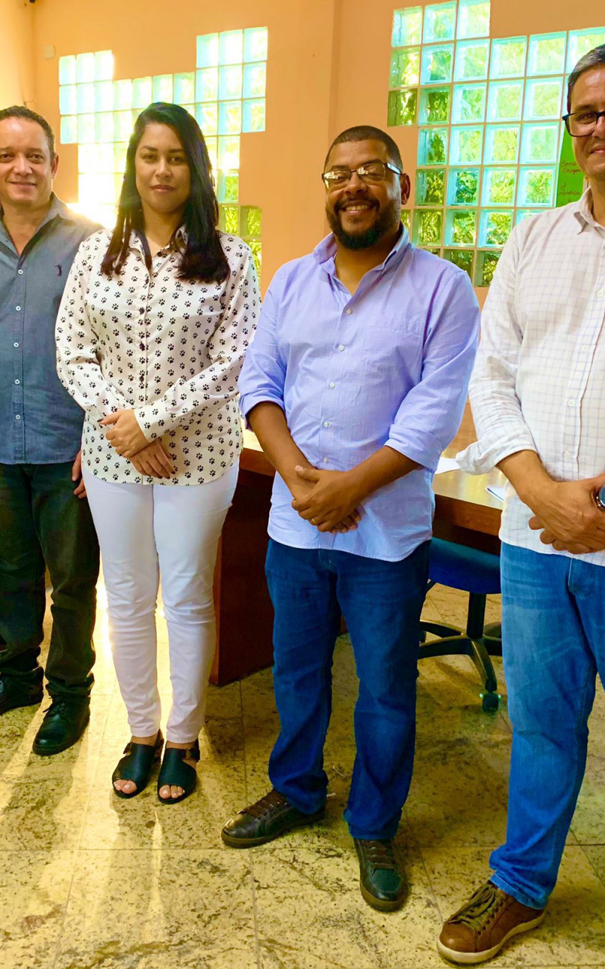 Consultor do Sebrae, Christian Ara&uacute;jo, presidente da Funbel, Clarice Santos, coordenador regional da Baixada I, William Baptista, e diretor t&eacute;cnico da Funbel, Adriano Nascimento