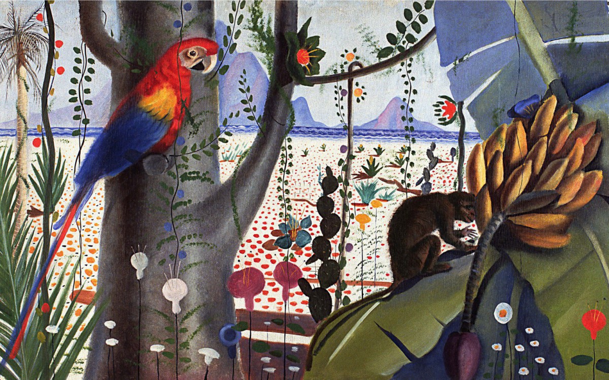 Obra 'Flora e Fauna Brasileiras' (1934), Candido Portinari (painel a &oacute;leo). Exposta em 'Portinari Raros', no CCBB-RJ
