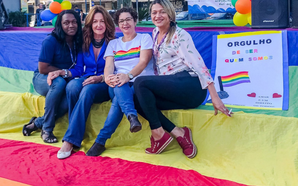 Kelly Correia, Paulinha &Uacute;nica, Nara Cristina Lucena e Laura Mendes que participaram da organiza&ccedil;&atilde;o da a&ccedil;&atilde;o social
