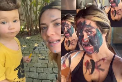 Giovanna Ewbank mostra rosto pintado pelo filho, Zyan: 'Um artista'