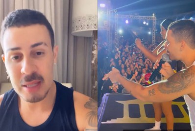 Carlinhos Maia desabafa após fã atirar garrafa durante show: 'Tá viajando?'