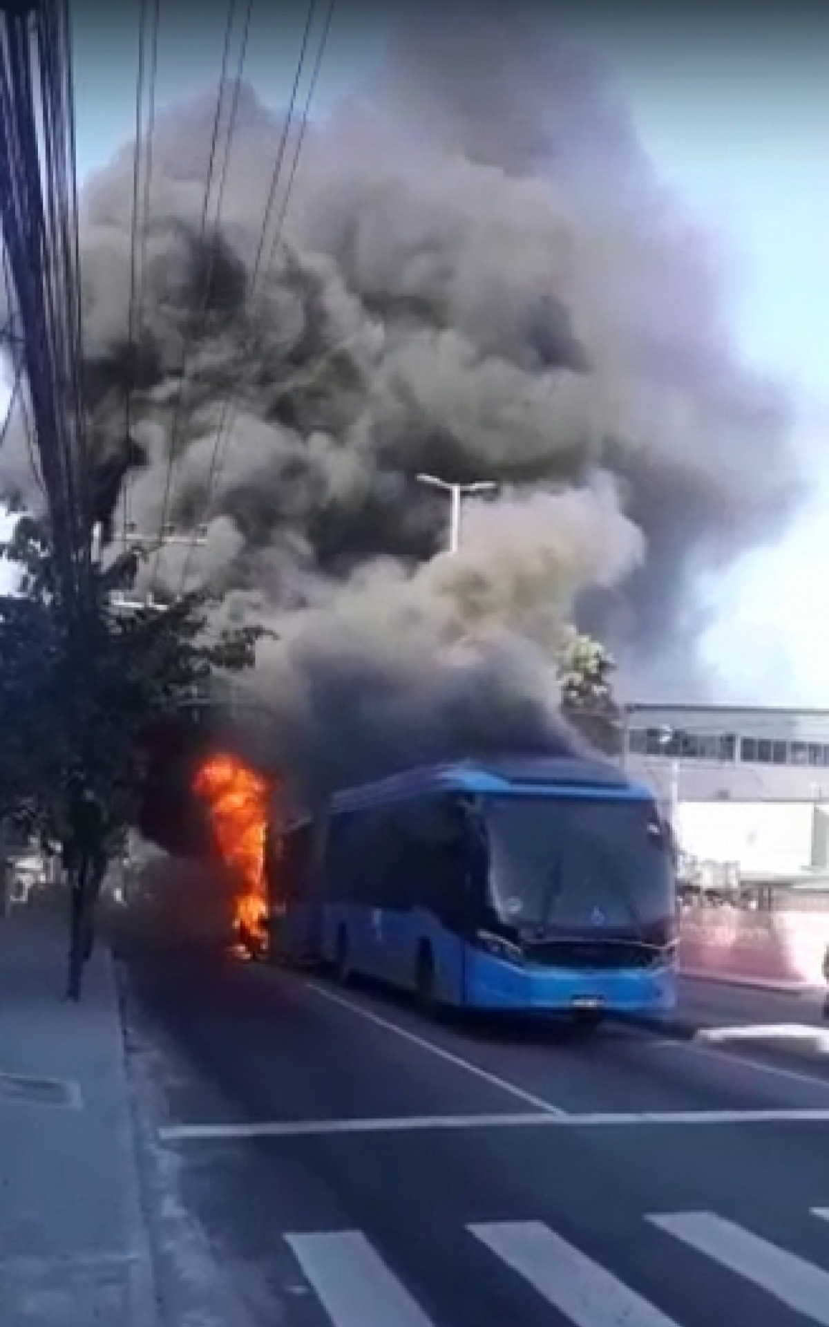 Incêndio destrói BRT em Santa Cruz - Redes Sociais